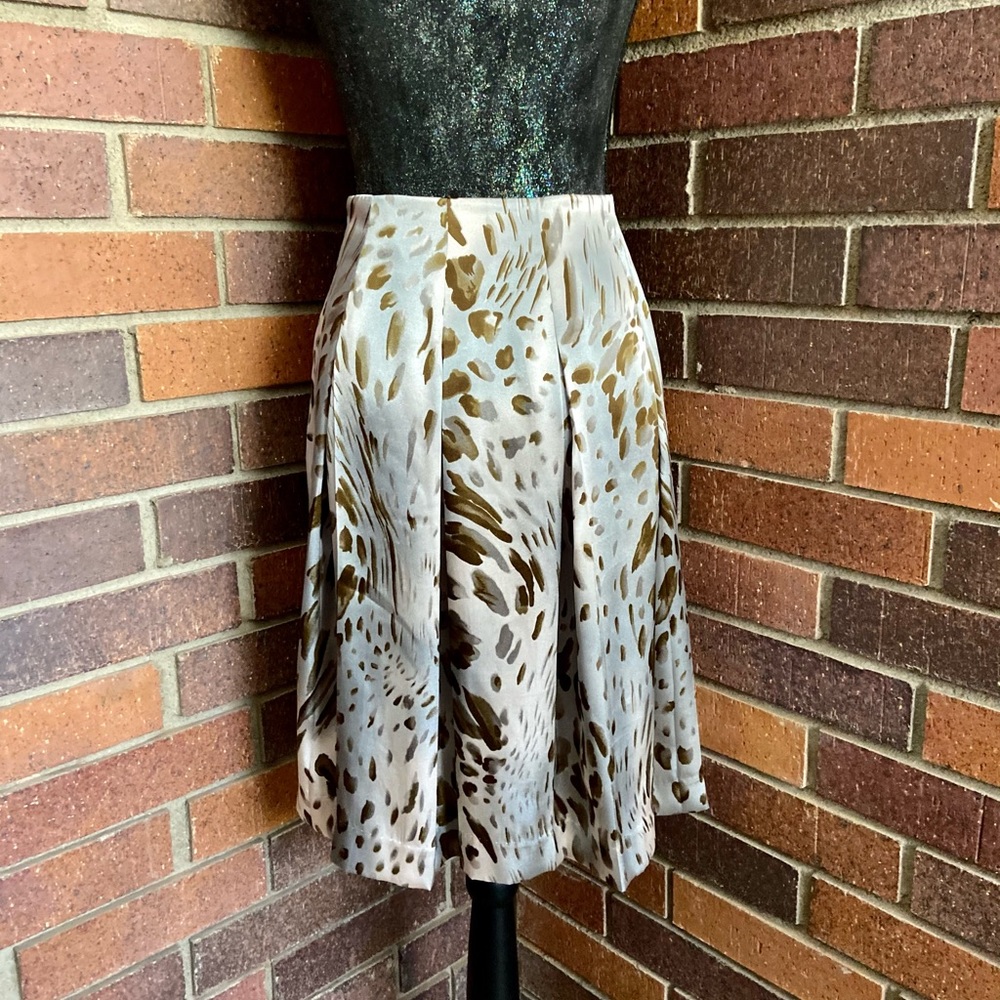 Dialogue Silver & Brown Animal Print Skirt - Picture 8 of 11